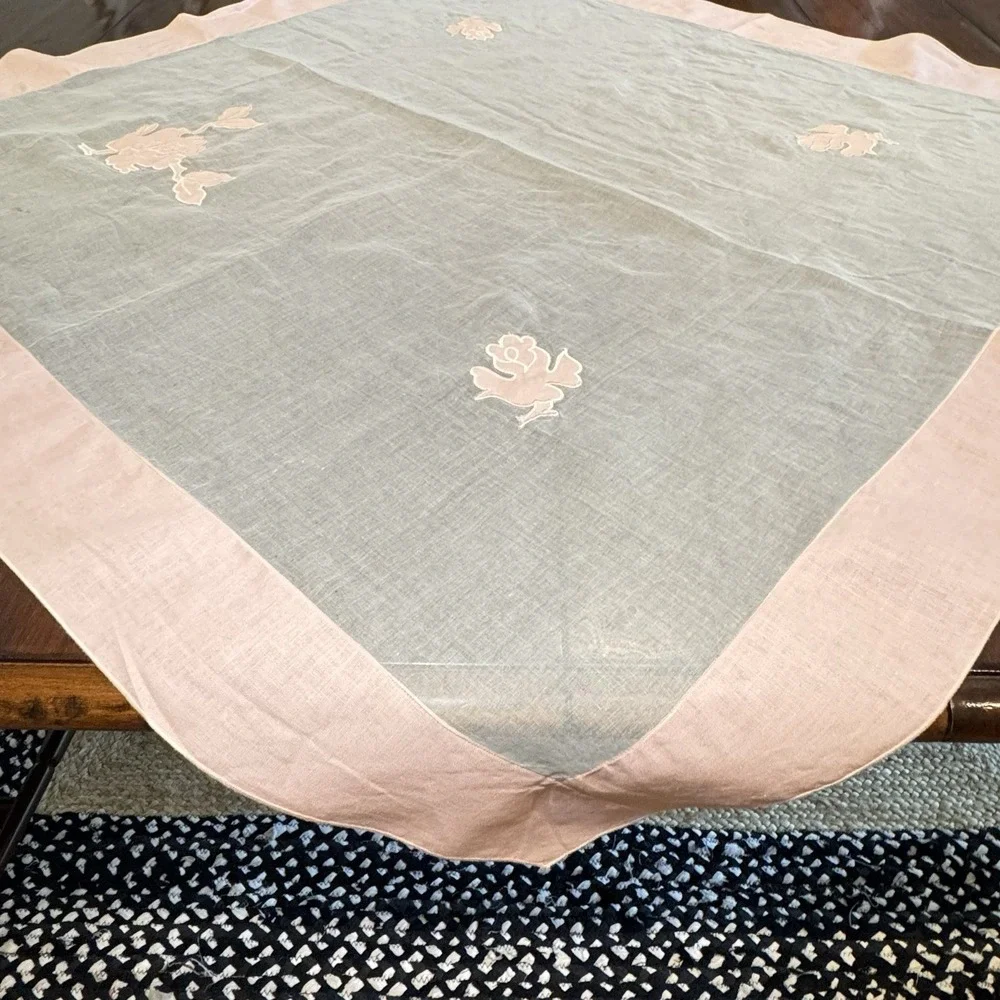 Vintage Madeira Organdy Table Square 41.5